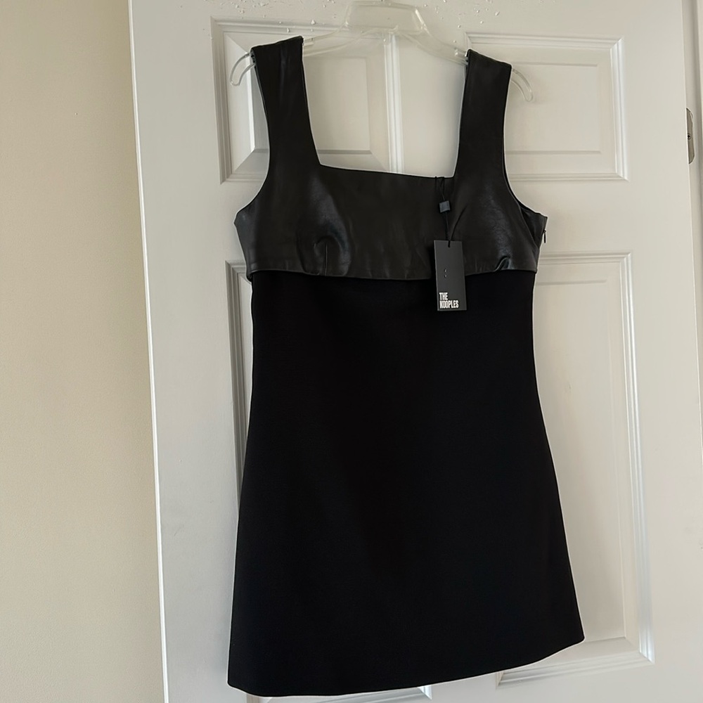 THE KOOPLES “STUNNING, PERFECT” LBD! Top is 100% Lambskin Leather, Size 3(L) NWT